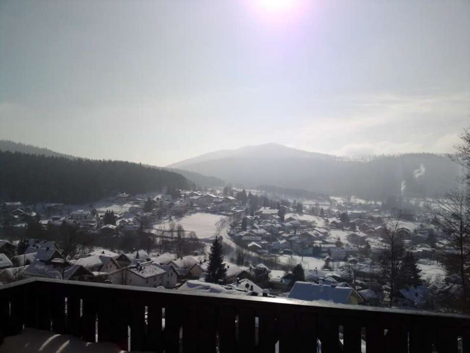 Blick vom Erdgeschoss "Charlet" auf Bodenmais Montara Suites Bodenmais