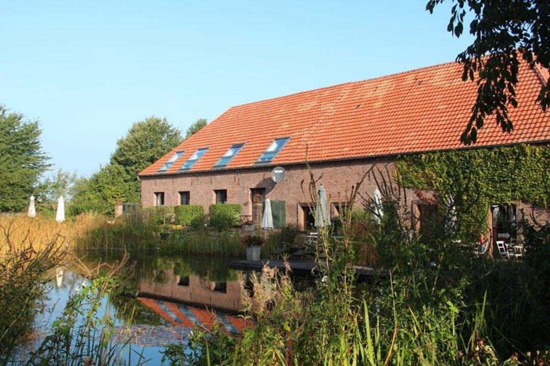 (Schwimm-)teich im Garten GreenLine Gästehaus Lindenhof