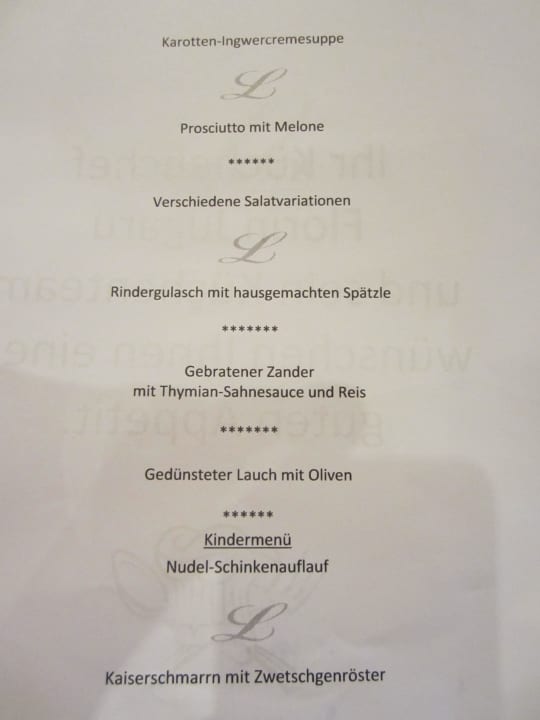 Abendmenü all inclusive Hotel Lohmann