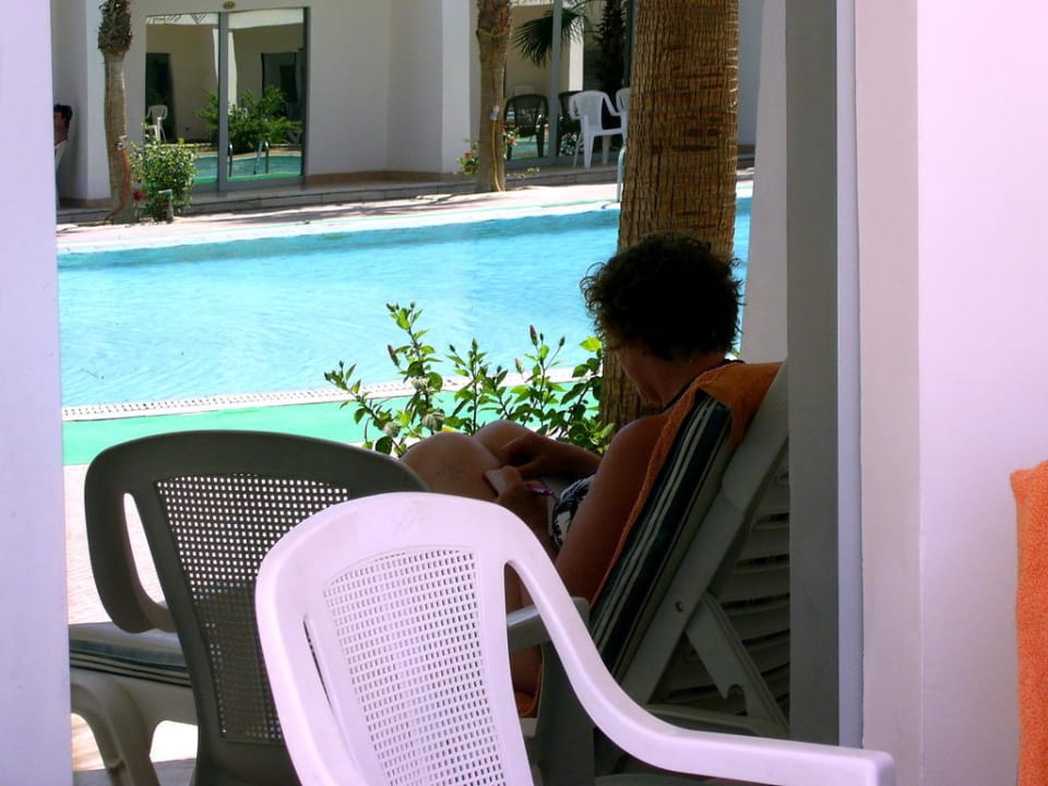 Zimmeraussicht zum Pool Hotel Aqua Fun