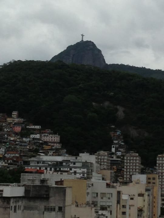 Blick zum Corcovado vom Dach Mirador Rio Copacabana Hotel