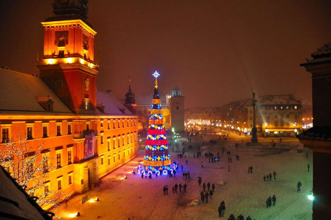 Blick vom Zimmer 33 an Silvester auf Plac Zamkowy Hotel Castle Inn