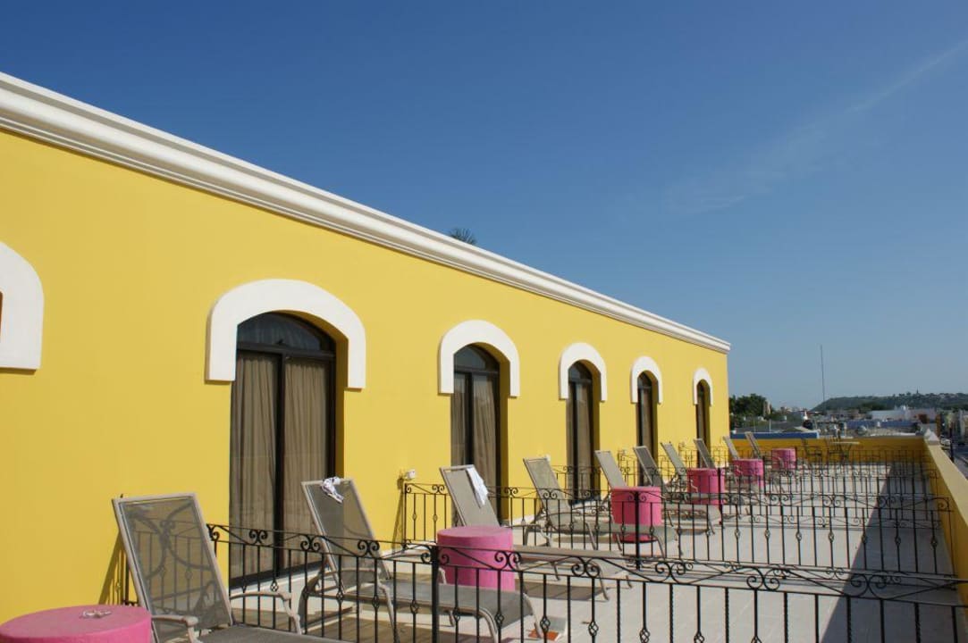 Der Blick von unserem  Balkon aus Hotel Plaza Campeche