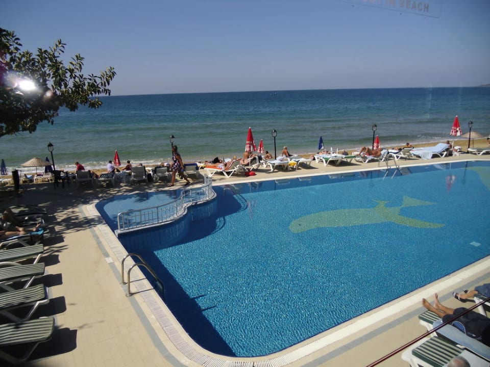 Blick vom Balkon Aska Hotel Just in Beach