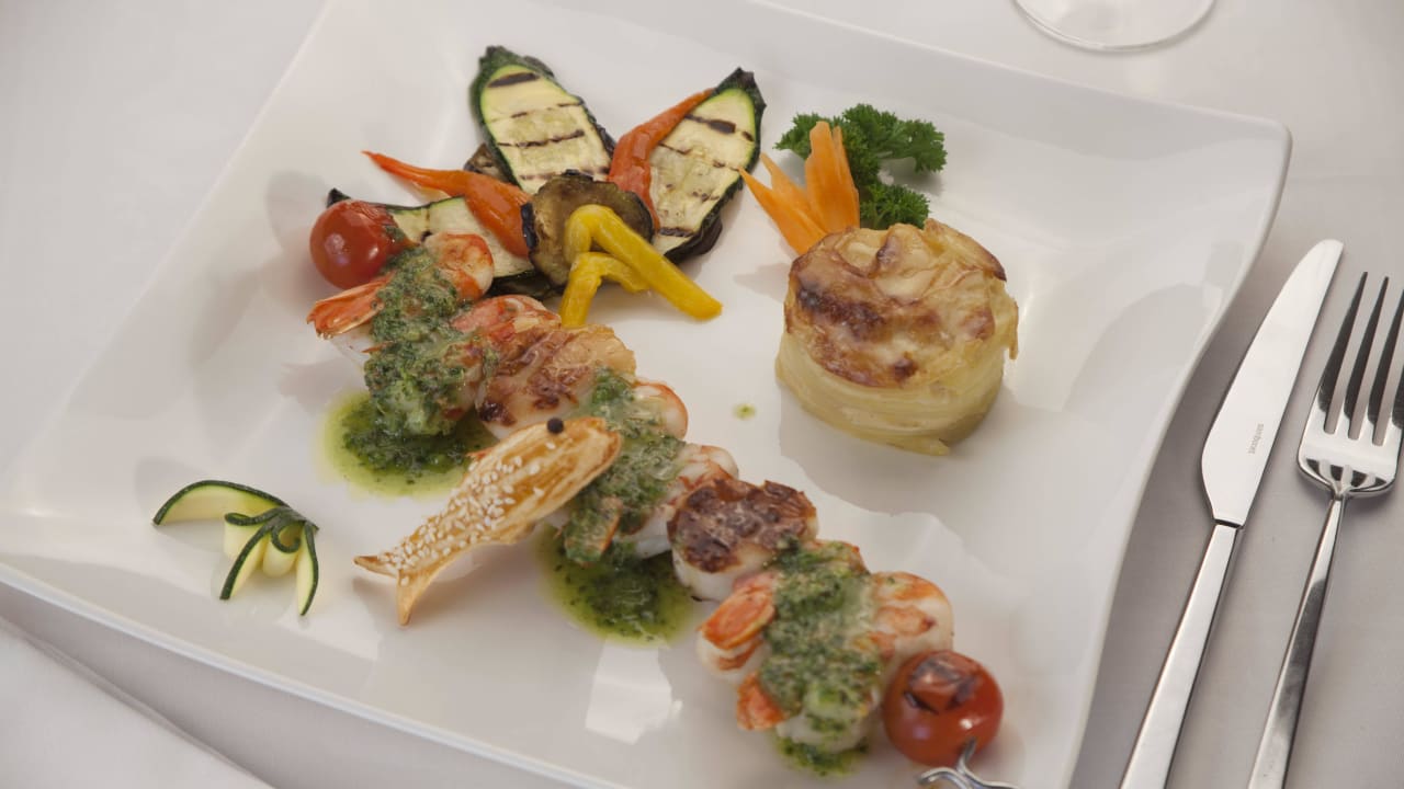 Riesenkrevetten und Jakobsmuscheln Hotel & Spa Cacciatori