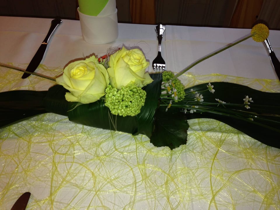 Tischdeko von der Feier Pension Immergrün