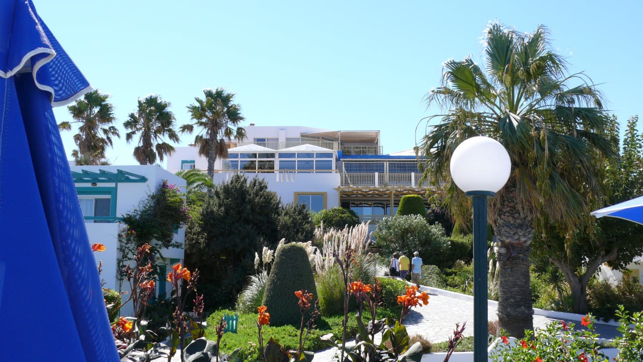 Blick aufs Restaurant Mastichari Bay Hotel