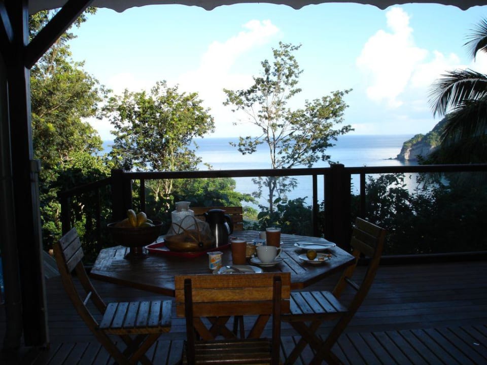 Frühstück mit Ausblick Hotel Pointe Batterie Cottage-Villas