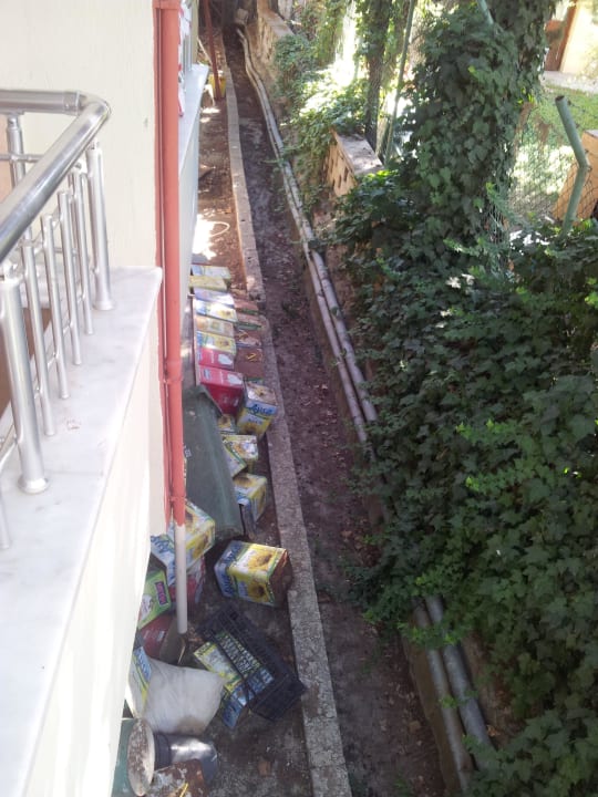 Blick von unserem rückwärtigen Balkon Hotel Sirma