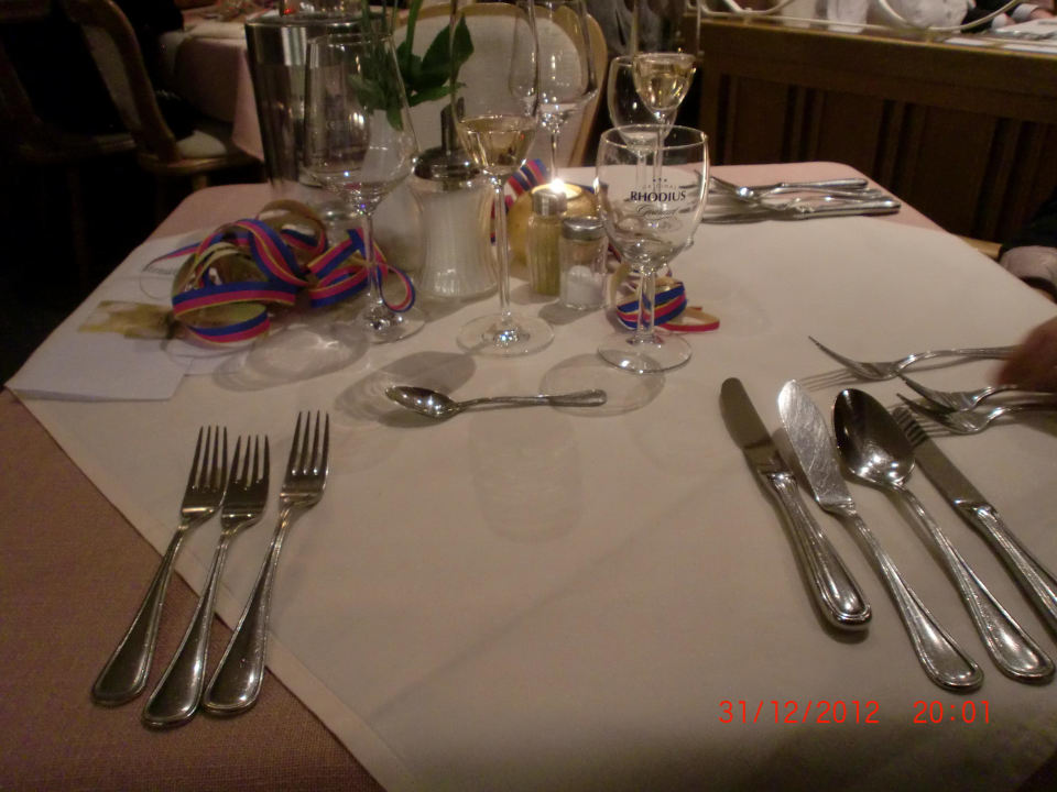 Gedeckter Tisch zum Abend Hotel Alte Mühle