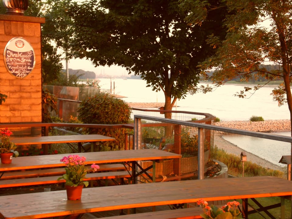 Sonnenuntergang im Biergarten Hotel Haus Rheinblick