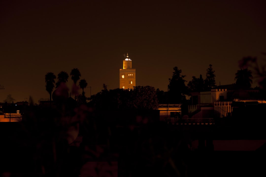 Koutbia de la terrasse Riad Les Trois Palmiers El Bacha