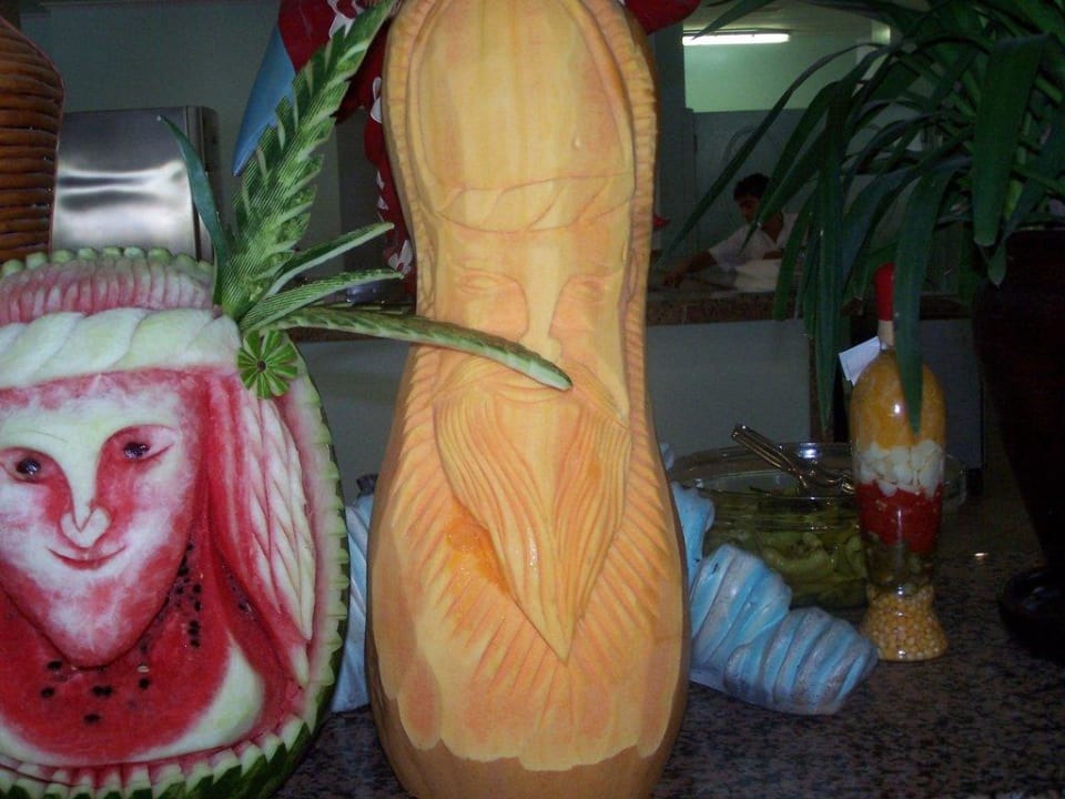 Geschnitzte Melonen am Buffet Asteria Family Resort Side