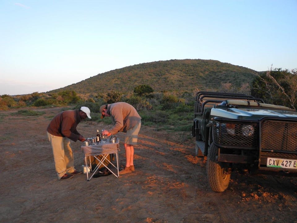 Cocktails auf der Safari Kwandwe Private Game Reserve