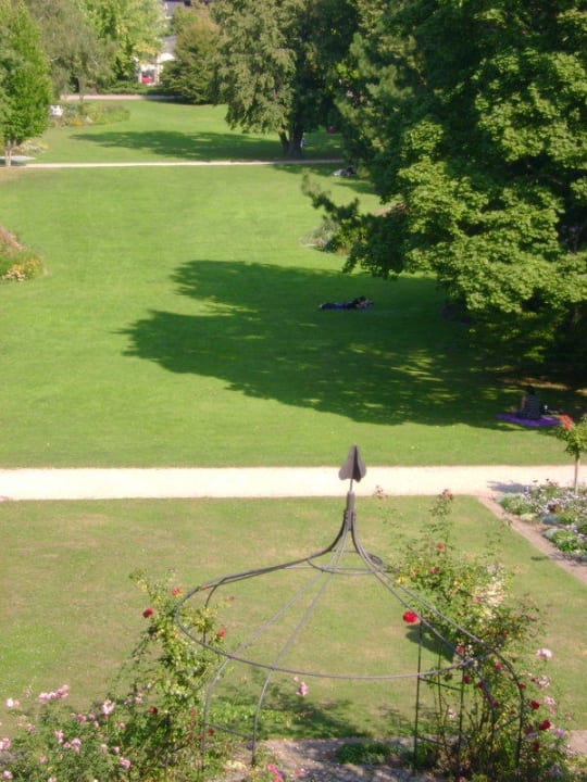 Blick in Kurpark von Zimmer 213 ACHAT Hotel Bad Dürkheim