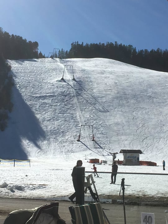 Blick von der Terrasse zum Alpinlift Hotel Tauferberg