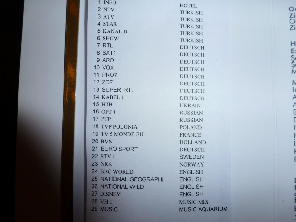 Fernsehprogramme Aydinbey Kings Palace & Spa