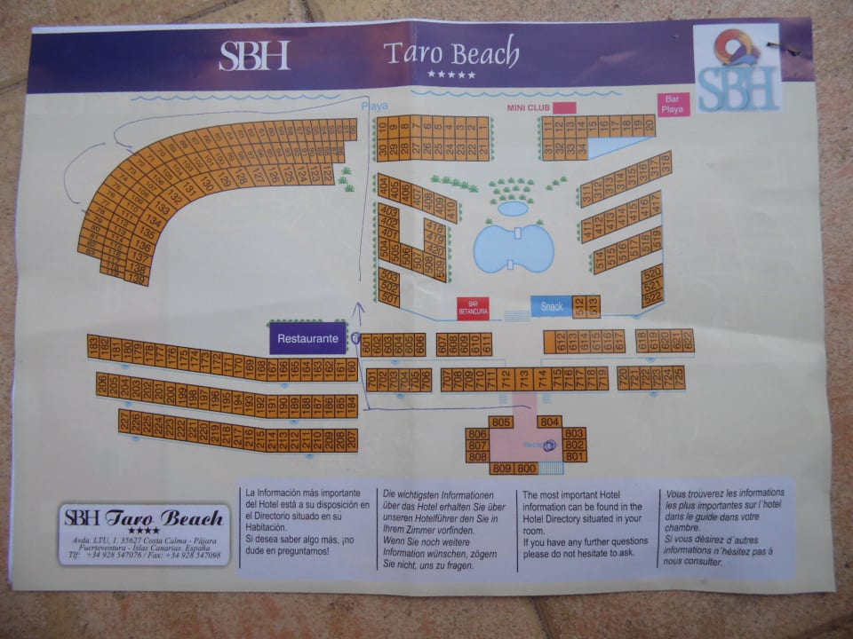 Lageplan SBH Hotel Taro Beach