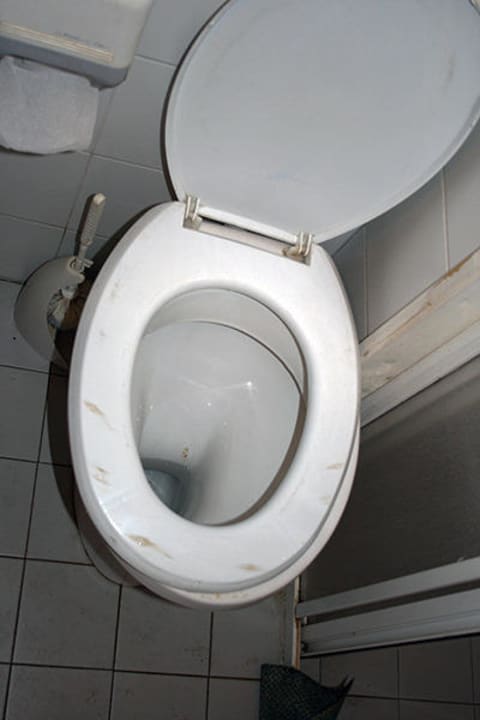 Toilette mit braunen Streifen Hotel Country Club Castelfusano