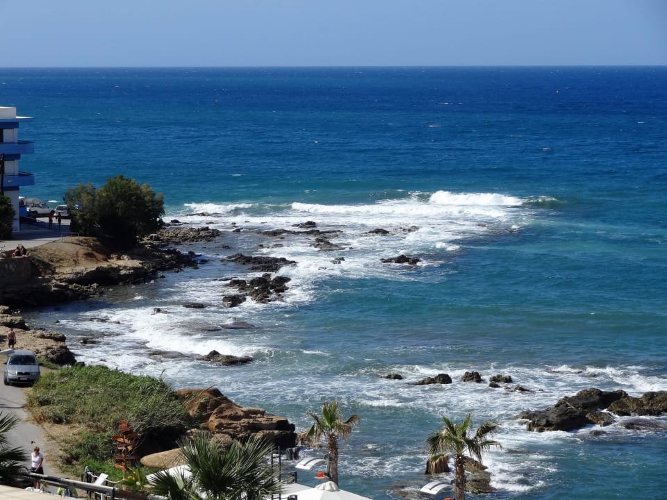 Seitlicher Meerblick vom 5. Stock Glaros Beach Hotel
