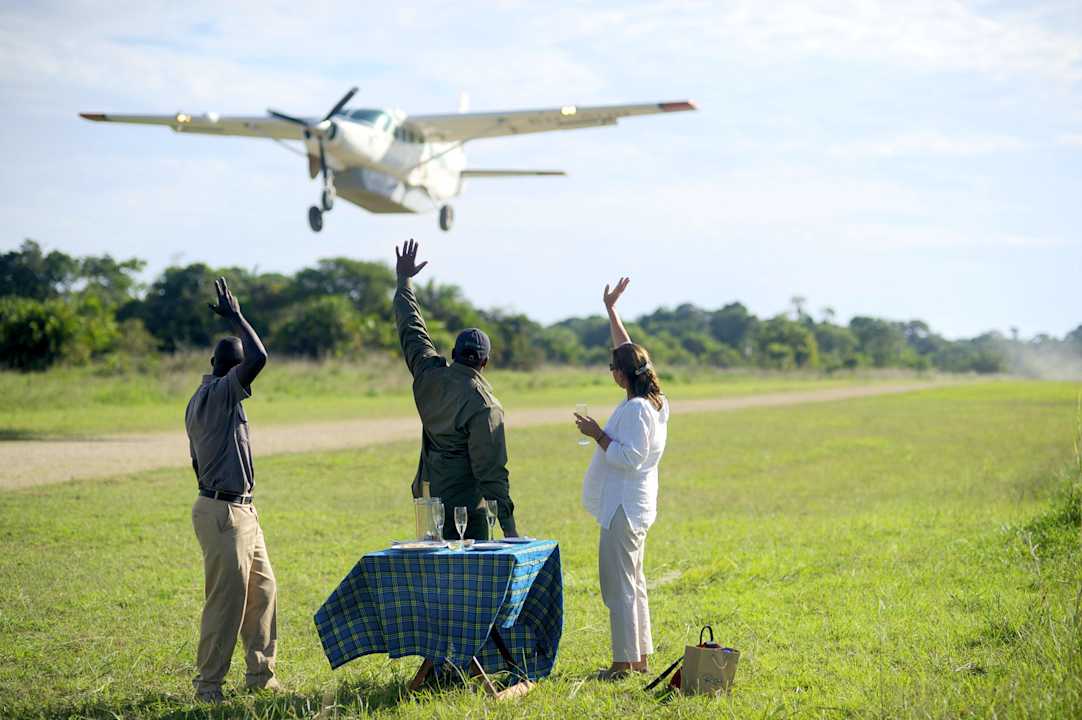 Airstrip arrival Rubondo Island Camp