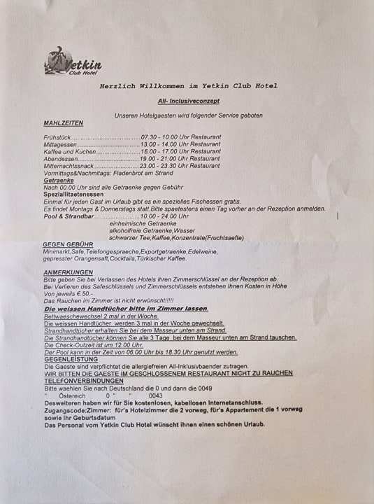 Sonstiges Hotel Yetkin