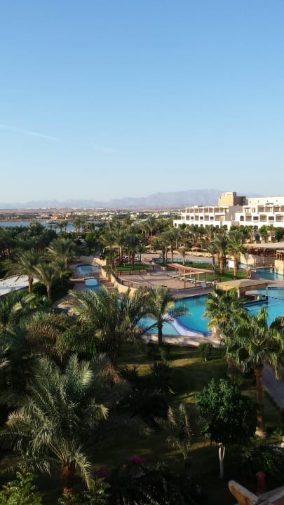 Blick vom Zimmer auf die Poolanlage Fort Arabesque Resort, Spa & Villas