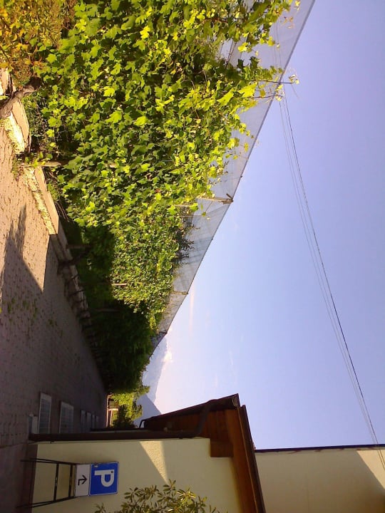 Gasse zu weiteren Parkplätzen Gardenhotel Wilma