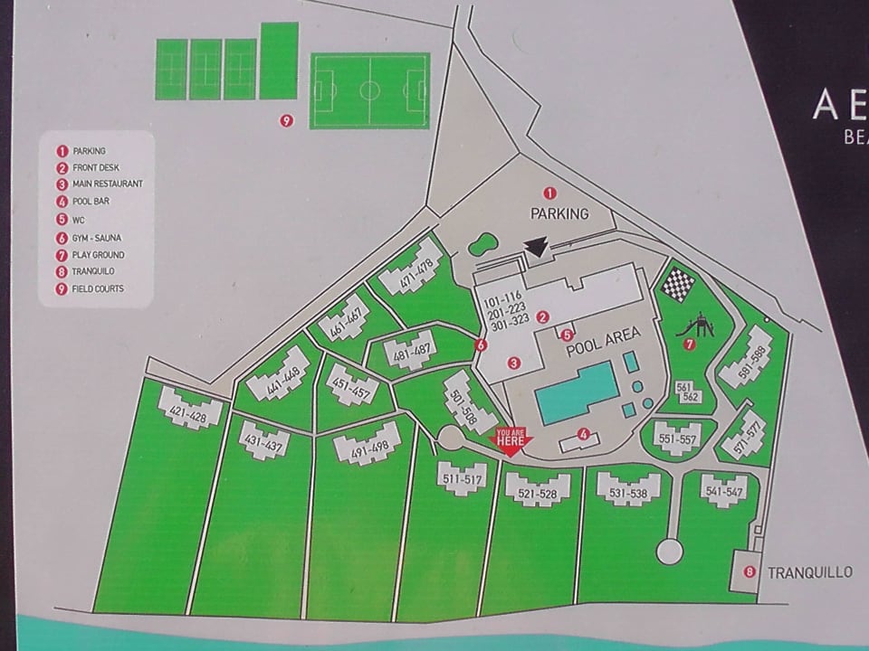 Überblick über die Anlage Aeolos Beach Hotel