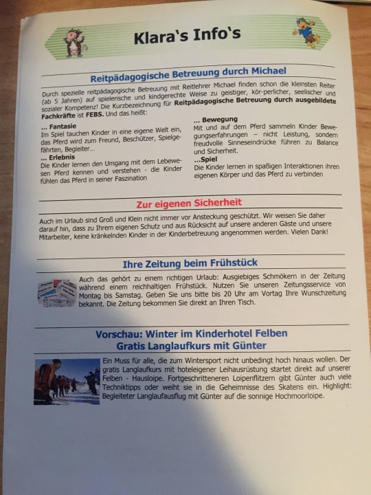 Tagesinfo Kinderhotel Felben