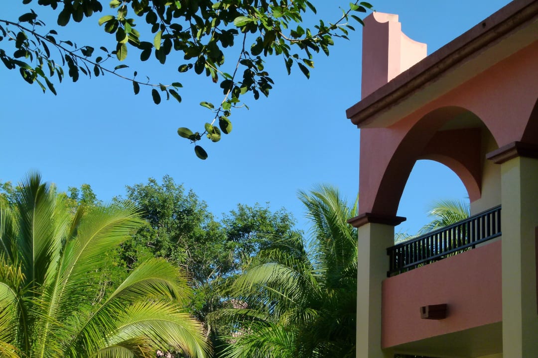 Alle Häuser im herrlichen Grün. Hotel Riu Tequila