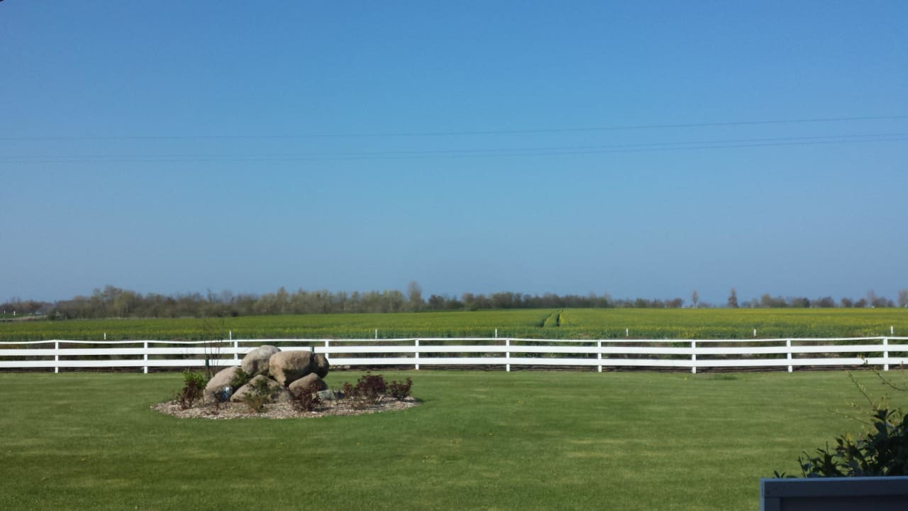 Ausblick von der Terrasse aus Ferienhäuser Bauernhof Haltermann Landurlaub mit Stil