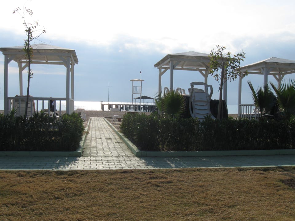 Gepflegter Strand im Dezember Hotel Delphin Imperial