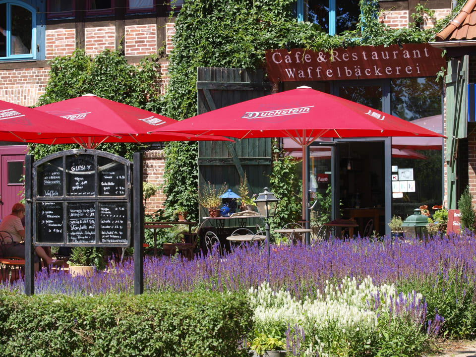 Eingang Gartencafe´ BIO Hotel Gutshof Insel Usedom