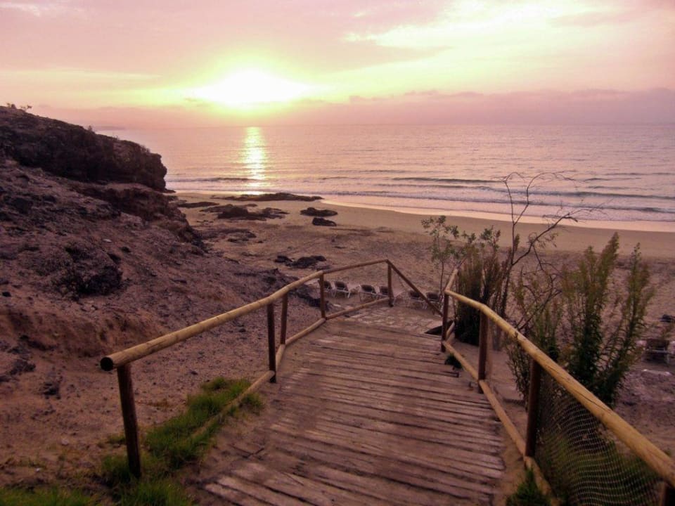 Treppen zum Stand am Morgen H10 Tindaya