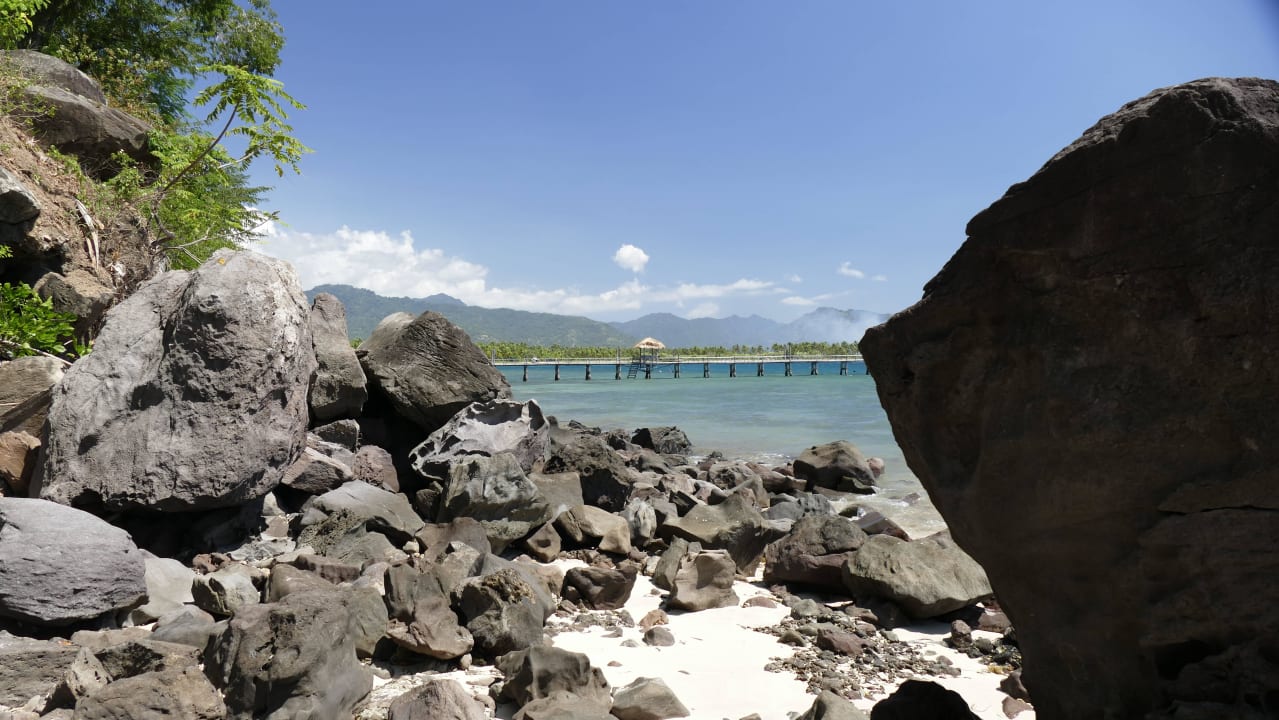 Blick auf jetty Hotel The Oberoi Lombok