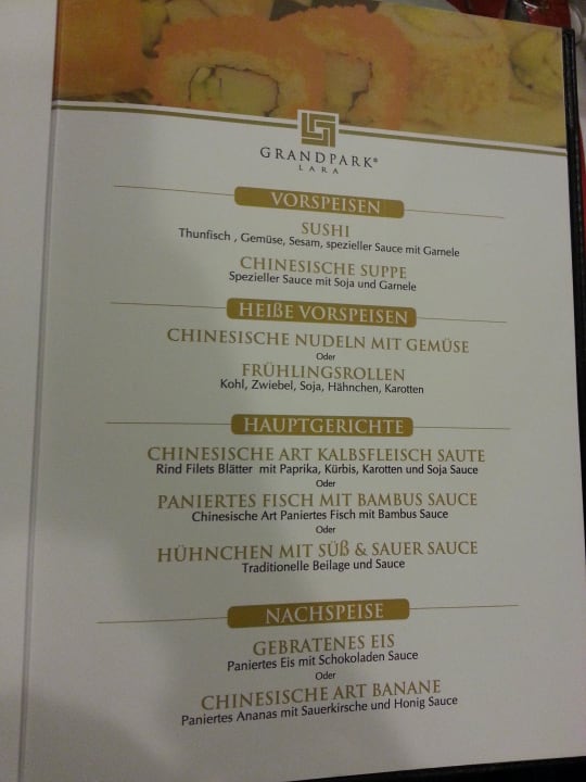 Al a Carte Grand Park Lara Hotel