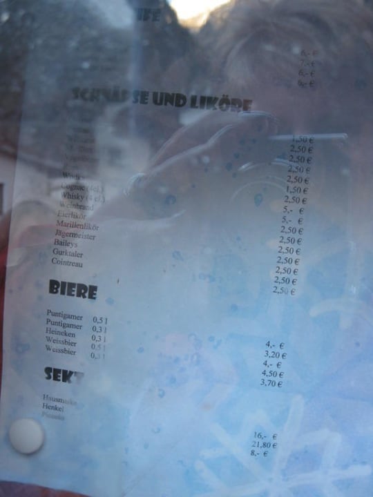 Preisliste Gasthof Bergheimat