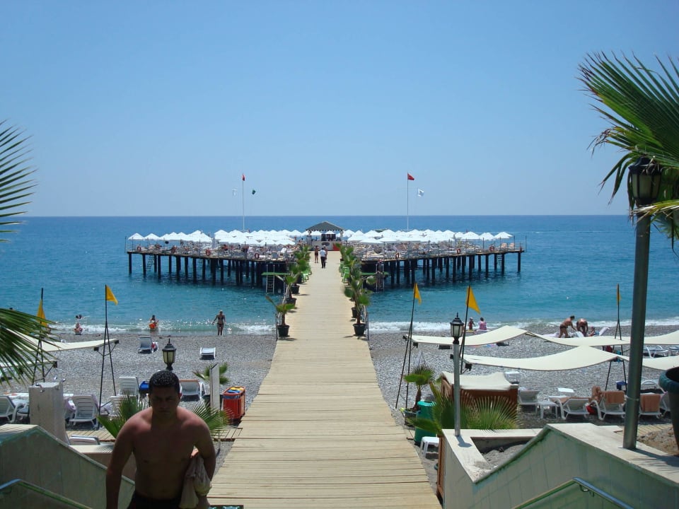 Hoteleigener Strand mit Badesteg und Bar Botanik Hotel & Resort