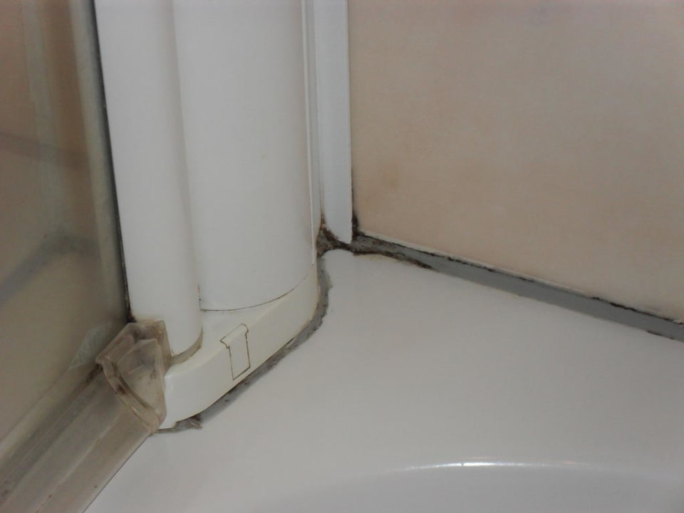 Schimmel und Dreck in der Dusche Vier Jahreszeiten am Yachthafen