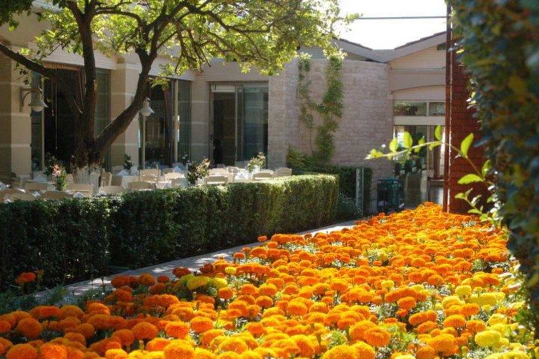 Garten vor dem Haupt-Restaurant Can Garden Beach