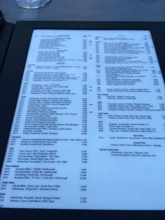 Speisekarte Vertigo Hotel Banyan Tree Bangkok