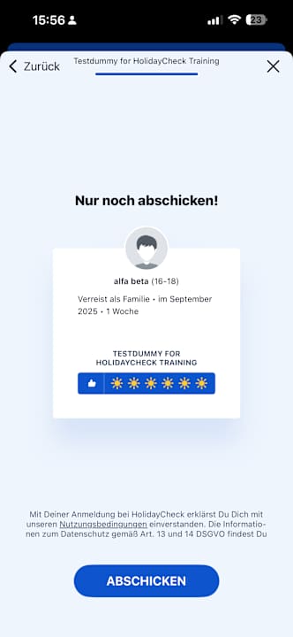 Außenansicht Testdummy for HolidayCheck Training