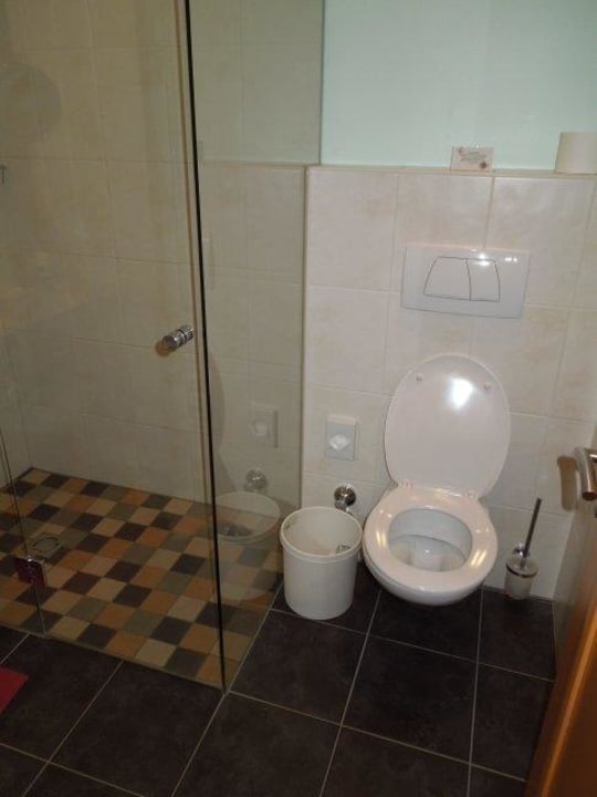 Toilette und ebenerdige Dusche Hotel Glockenstuhl