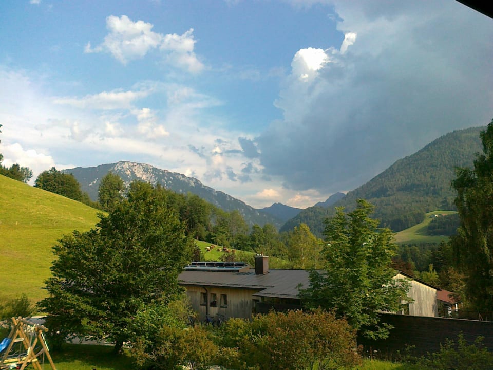 Blick vom Balkon Landhotel Maiergschwendt
