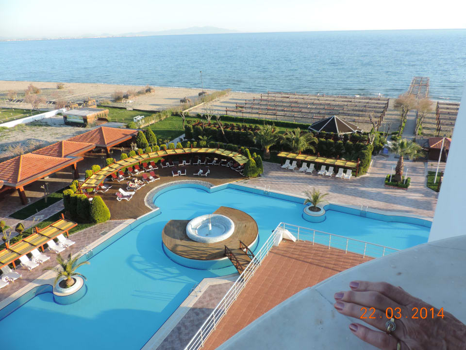 Die Aussicht vom Balkon am frühen Morgen Grand Hotel Temizel