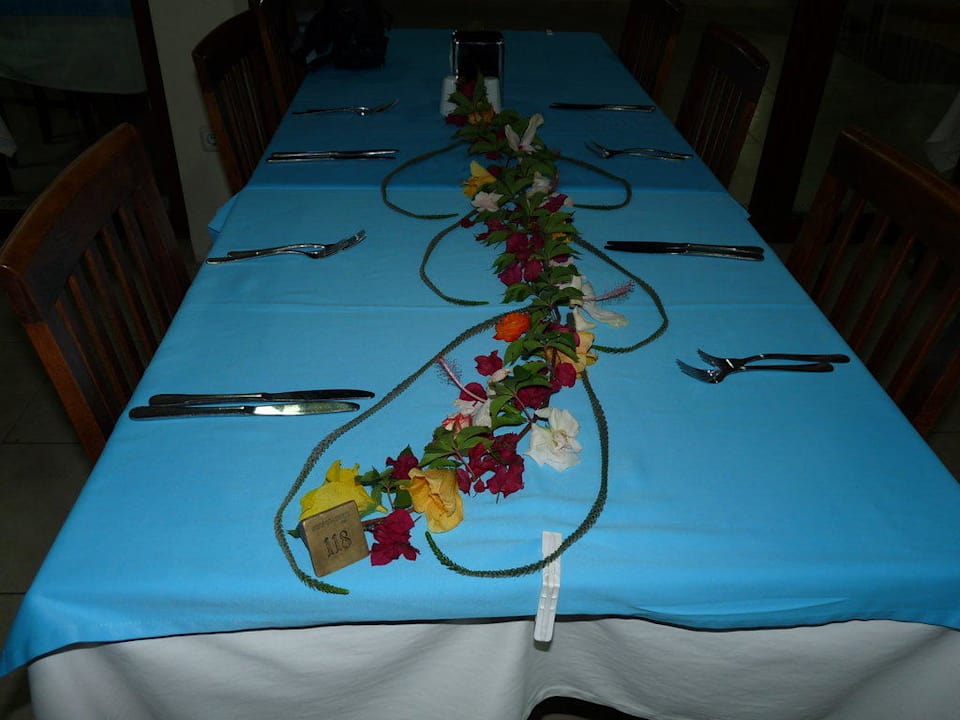 Tischdeko am letzten Abend vor der Abreise Hotel Sirma