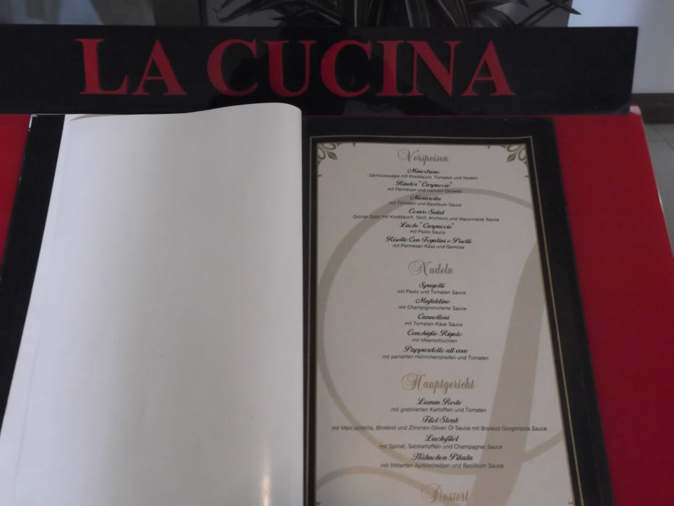 Speisekarten Limak Lara Deluxe Hotel & Resort