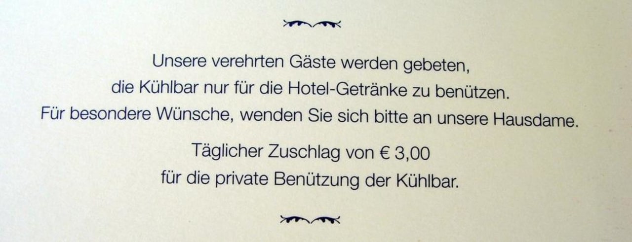 Kleinlicher Hinweis Hotel Metropole Terme