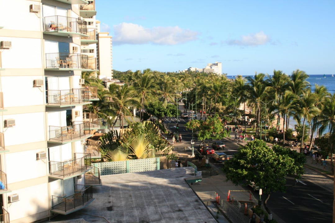 Ausblick vom Zwischengang Hotel Aston Waikiki Beachside